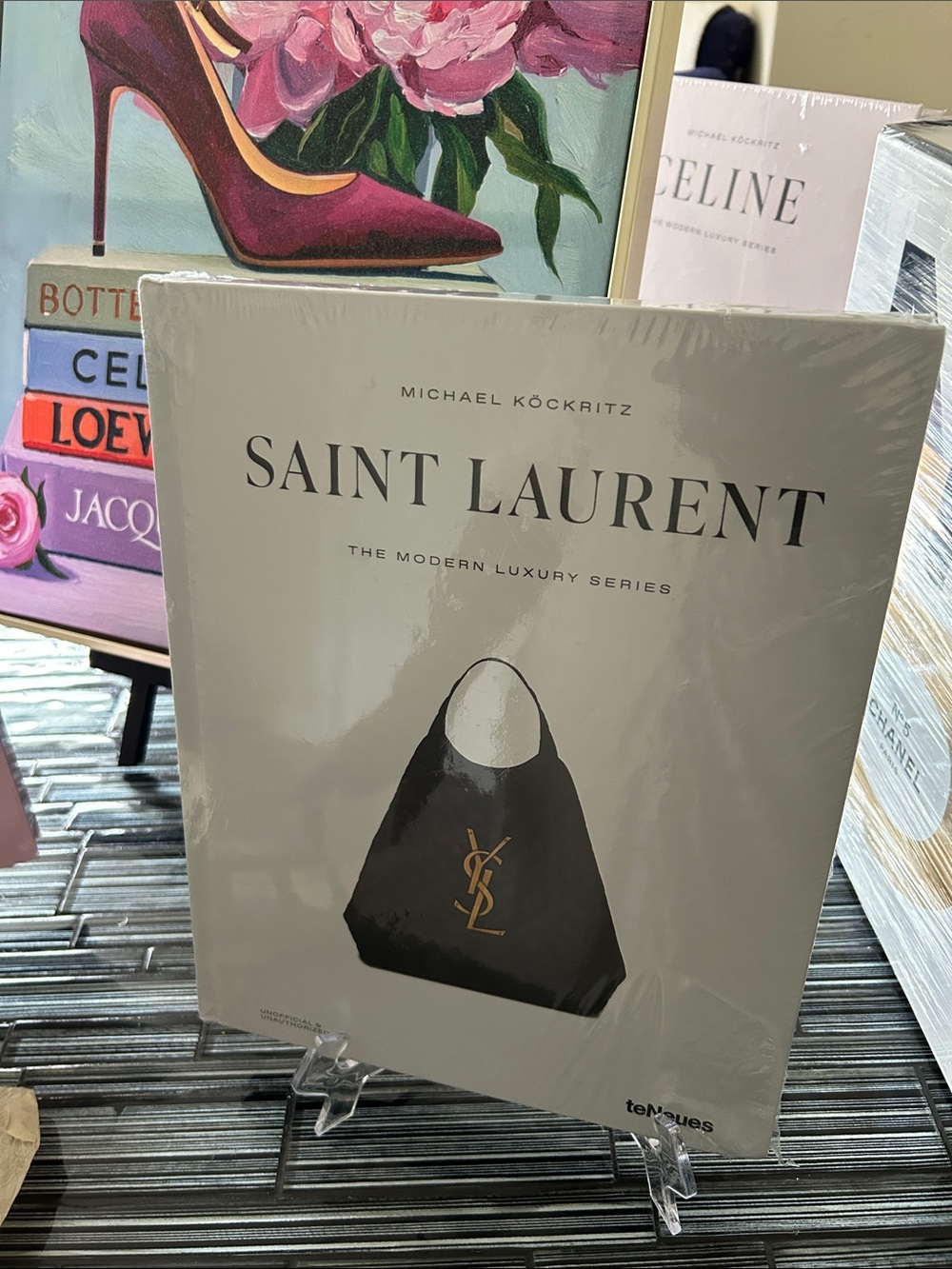 Saint Laurent White Hardcover Art Book with Black Illustration